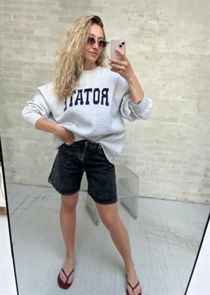 Iris crewneck classic sweatshirt Light Grey Melange ROTATE